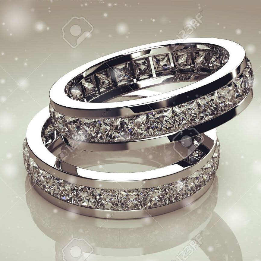Beautiful jewelry rings (high resolution 3D image)